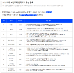 SOL 미국 AI반도체 침메이커 ETF 구성종목